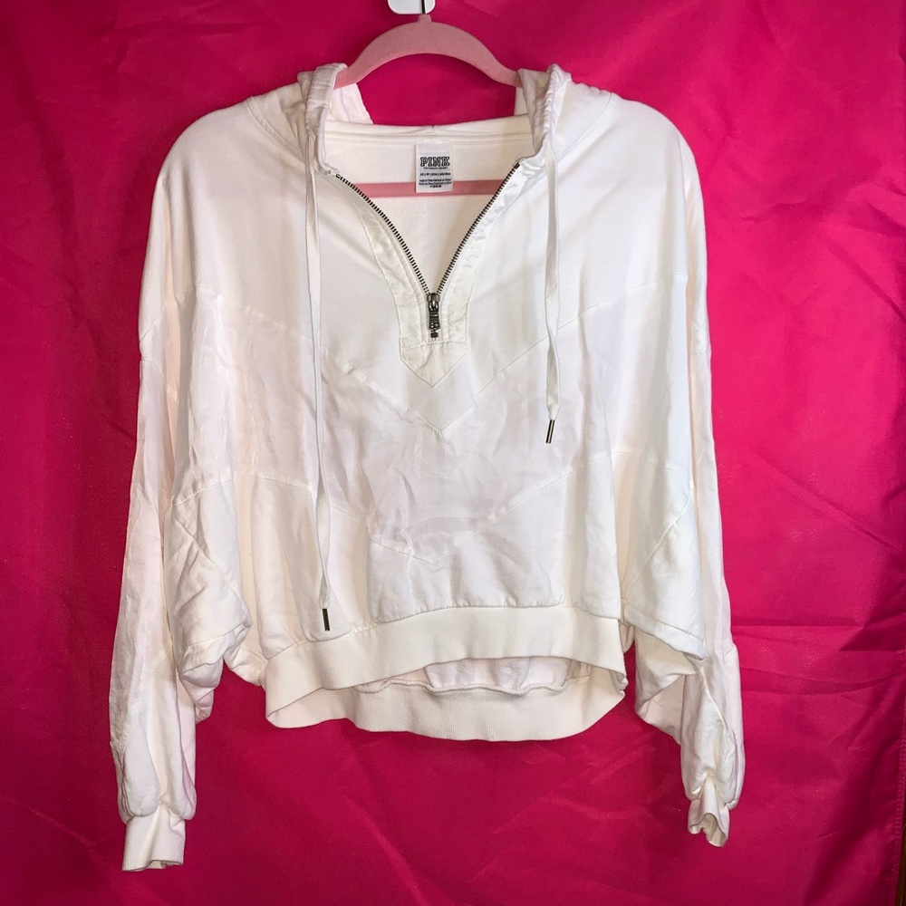 Pink Half Zip Up Hoodie